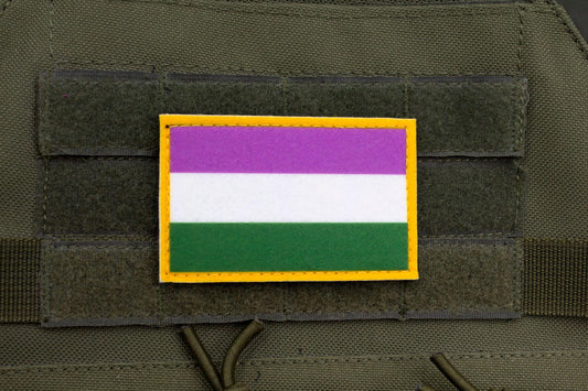 Genderqueer LGBTQ flag hook and loop patch