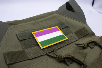 Genderqueer LGBTQ flag hook and loop patch