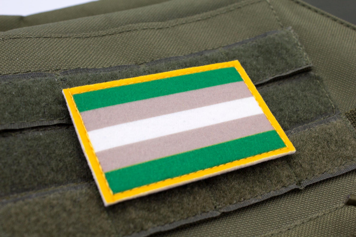 Gray aromanticism LGBTQ flag hook and loop patch