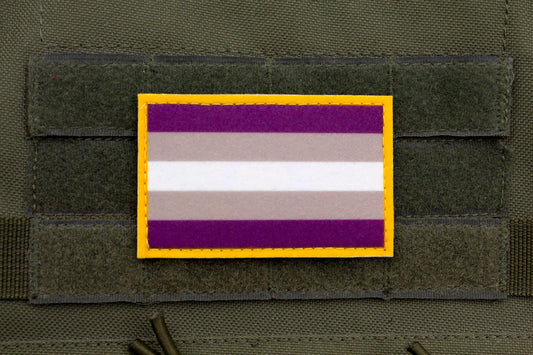 Gray asexuality LGBTQ flag hook and loop patch