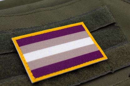 Gray asexuality LGBTQ flag hook and loop patch