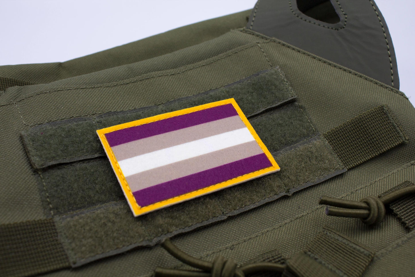 Gray asexuality LGBTQ flag hook and loop patch