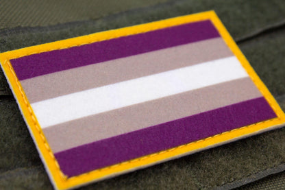 Gray asexuality LGBTQ flag hook and loop patch