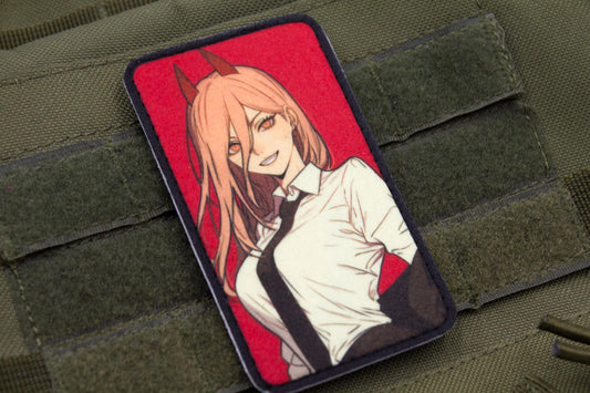 Power Chainsaw Man hook and loop anime patch