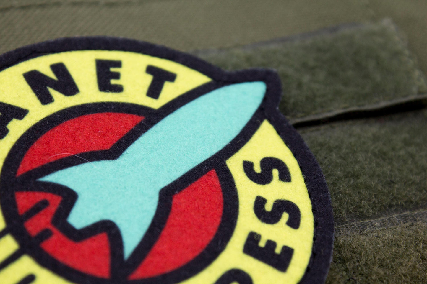 Planet Express Futurama logo BLUE Cosplay hook and loop morale patch