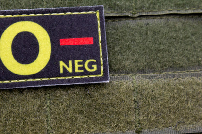 Blood type O- neg BLACK paramedic emt patch