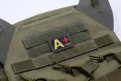 Blood type A+ pos BLACK paramedic emt patch
