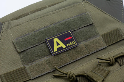 Blood type A- neg BLACK paramedic emt patch