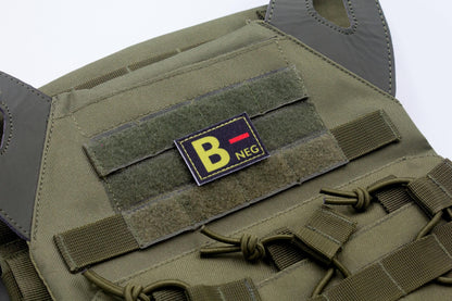Blood type B- neg BLACK paramedic emt patch