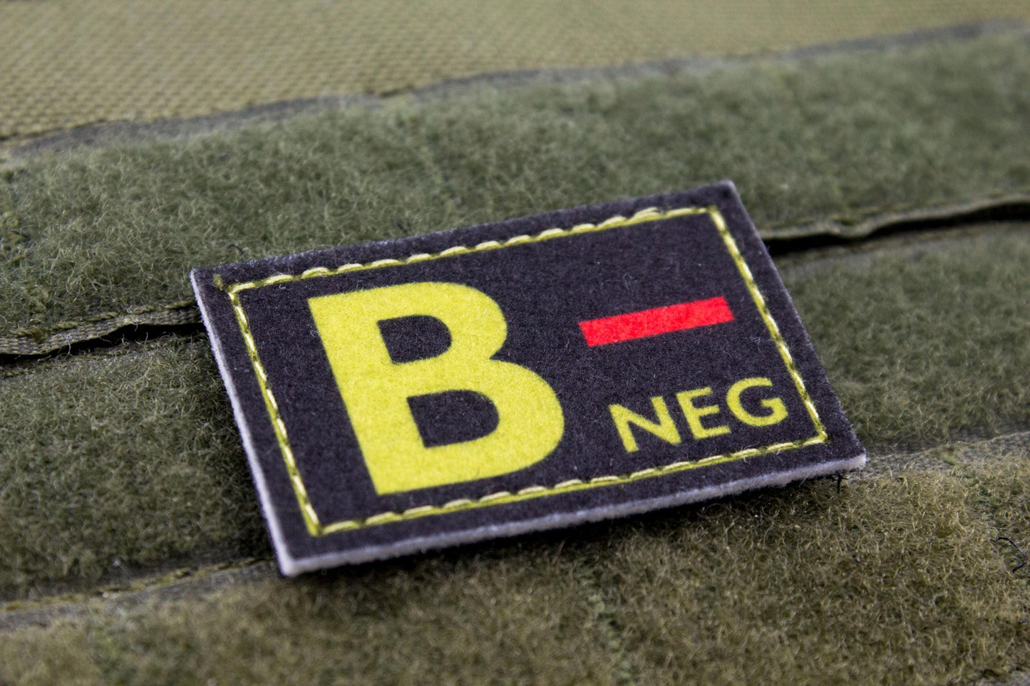 Blood type B- neg BLACK paramedic emt patch