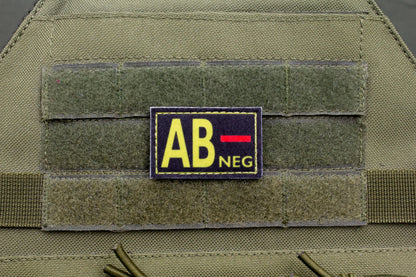 Blood type AB- neg BLACK paramedic emt patch