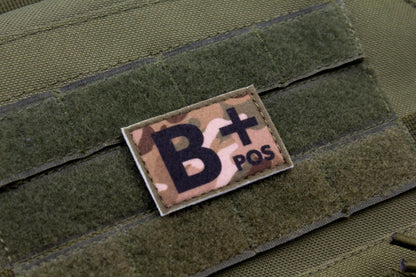 Blood type B+ pos MULTICAM paramedic emt patch