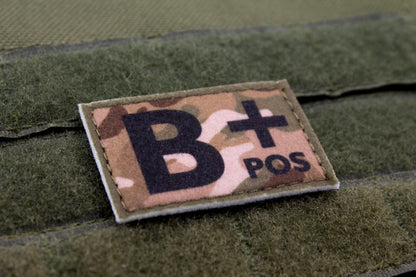 Blood type B+ pos MULTICAM paramedic emt patch