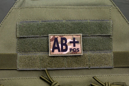 Blood type AB+ pos MULTICAM paramedic emt patch