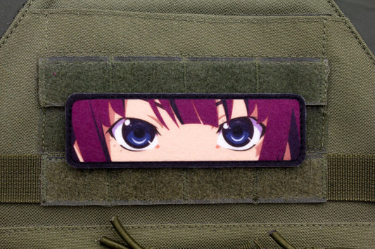 Hitagi Senjougahara eyes Monogatari anime hook and loop patch