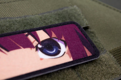 Hitagi Senjougahara eyes Monogatari anime hook and loop patch