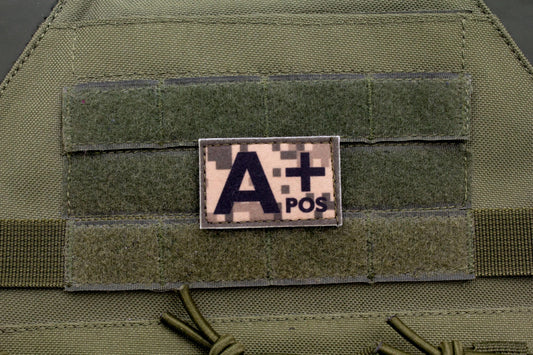 Blood type A+ pos PIXEL paramedic emt patch