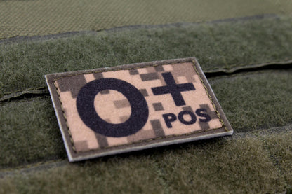 Blood type O+ pos PIXEL paramedic emt patch
