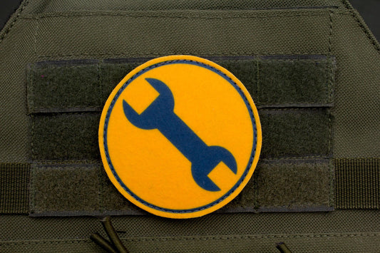 Engineer TF2 BLUE team hook and loop morale patch 3″