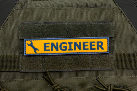 Engineer TF2 BLUE team stripe hook and loop morale patch