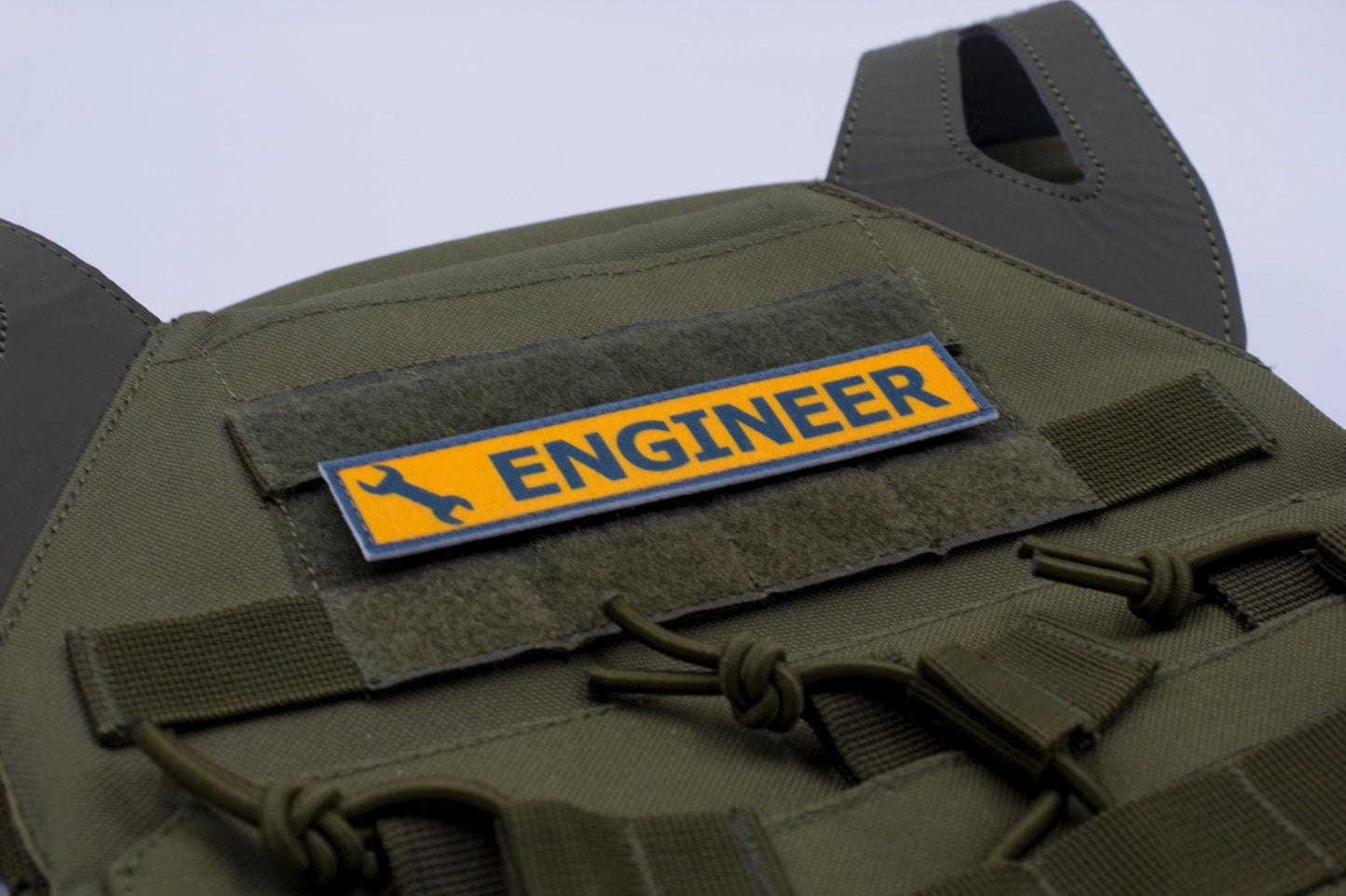 Engineer TF2 BLUE team stripe hook and loop morale patch