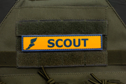 Scout TF2 BLUE team stripe hook and loop morale patch