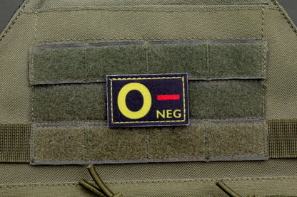 Blood type O- neg BLACK paramedic emt patch