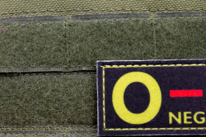 Blood type O- neg BLACK paramedic emt patch