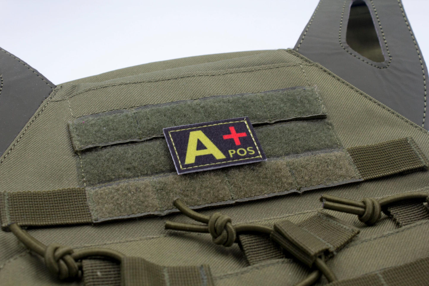 Blood type A+ pos BLACK paramedic emt patch