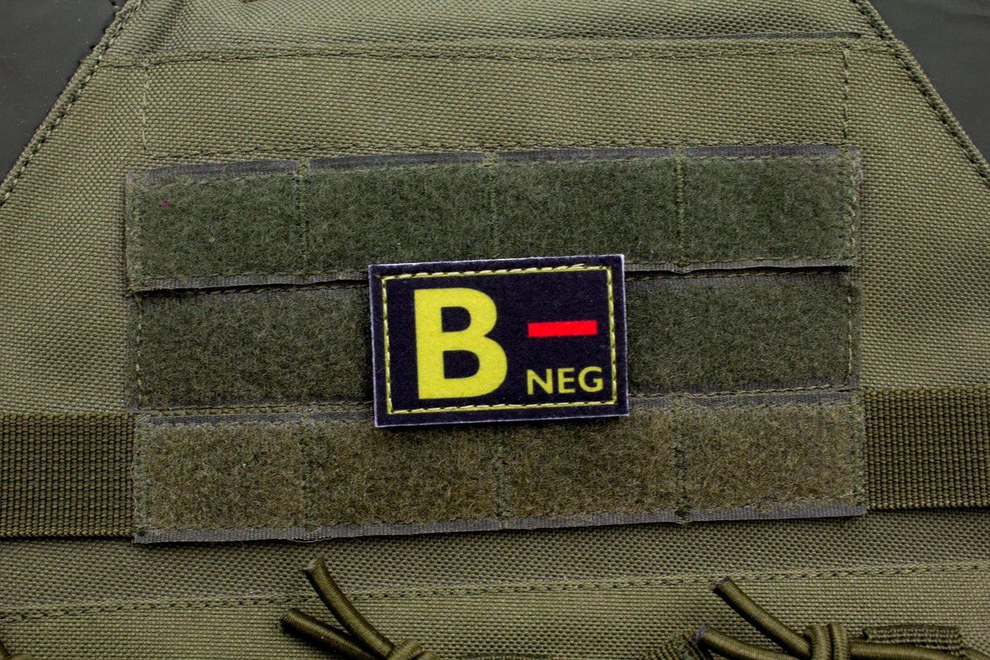 Blood type B- neg BLACK paramedic emt patch