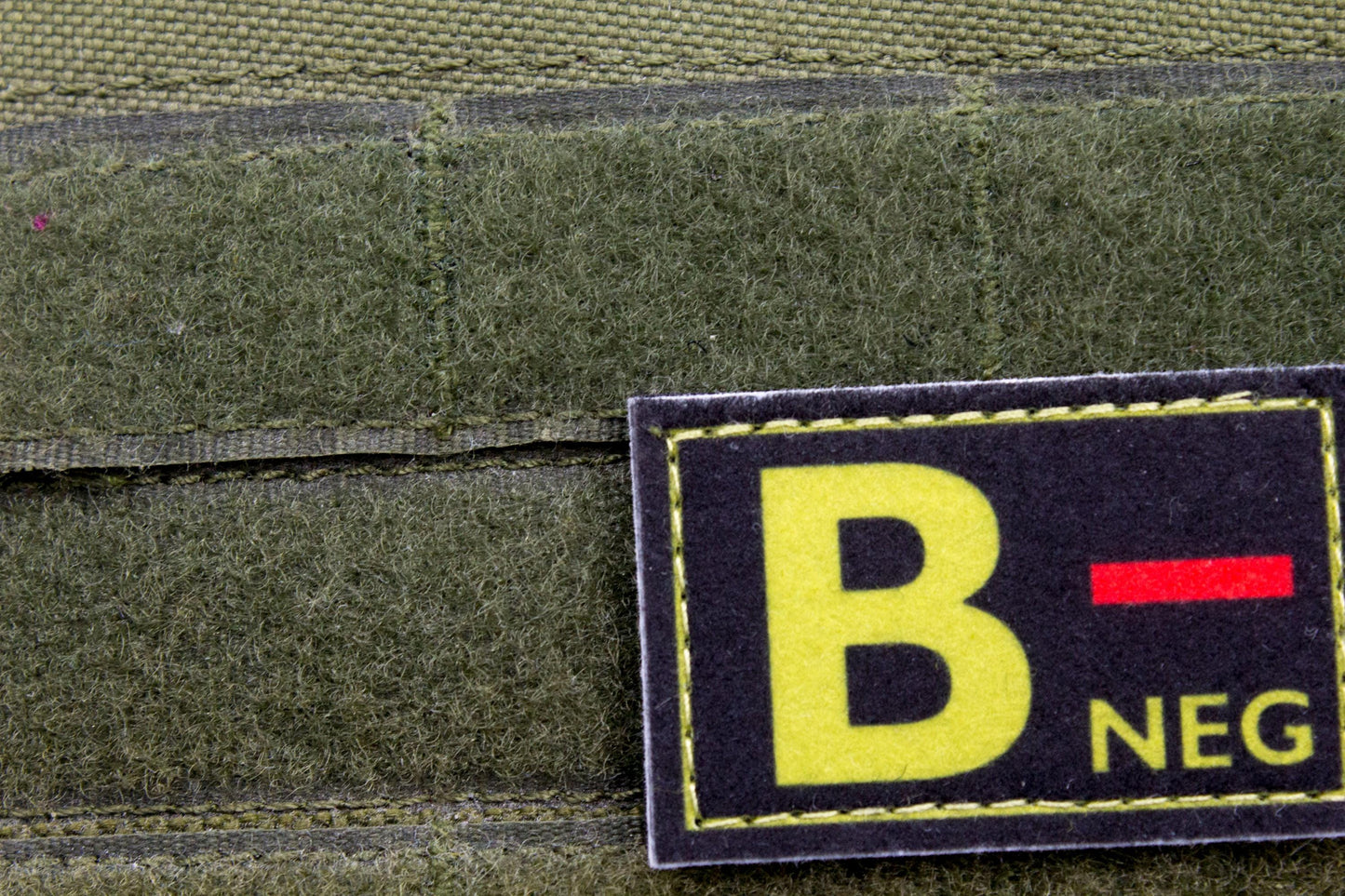 Blood type B- neg BLACK paramedic emt patch