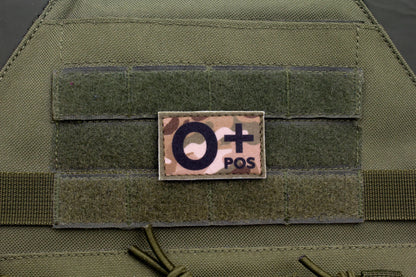 Blood type O+ pos MULTICAM paramedic emt patch