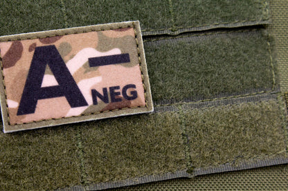 Blood type A- neg MULTICAM paramedic emt patch