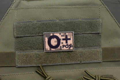 Blood type O+ pos PIXEL paramedic emt patch