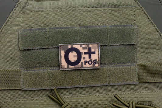 Blood type O+ pos PIXEL paramedic emt patch