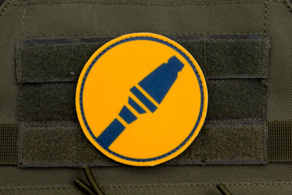 Soldier TF2 BLUE team hook and loop morale patch 3″