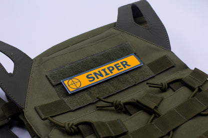 Sniper TF2 BLUE team stripe hook and loop morale patch