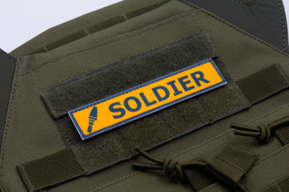 Soldier TF2 BLUE team stripe hook and loop morale patch