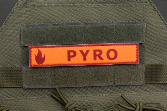 Pyro TF2 RED team stripe hook and loop morale patch