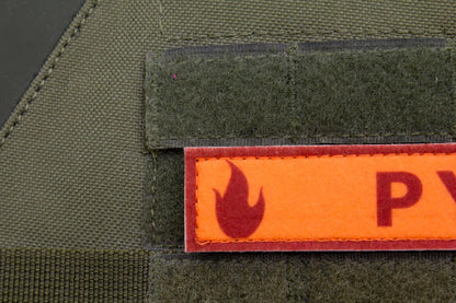 Pyro TF2 RED team stripe hook and loop morale patch