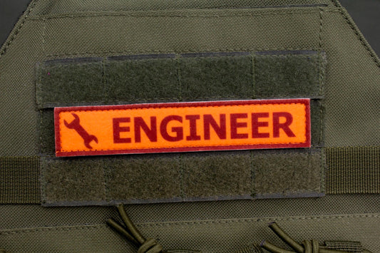 Engineer TF2 RED team stripe hook and loop morale patch