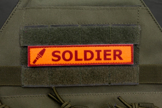 Soldier TF2 RED team stripe hook and loop morale patch