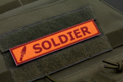 Soldier TF2 RED team stripe hook and loop morale patch