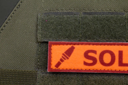 Soldier TF2 RED team stripe hook and loop morale patch
