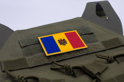 Moldova flag hook and loop patch steagul Moldovei