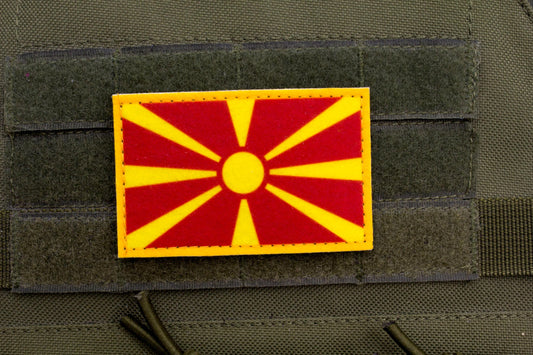 North Macedonia flag hook and loop patch знамето на Северна Македонија