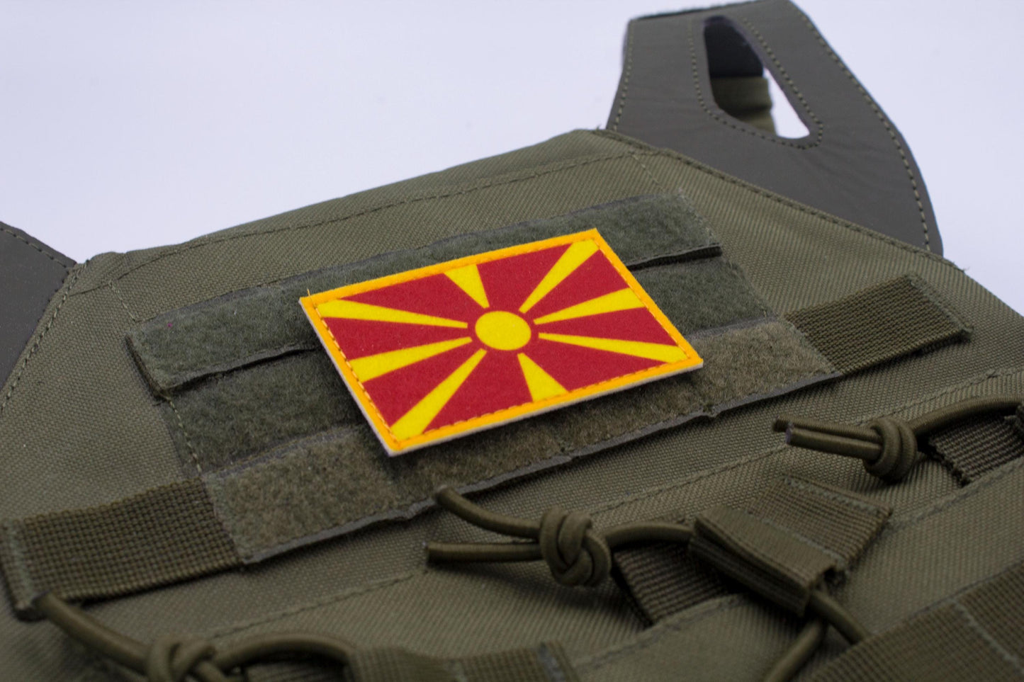 North Macedonia flag hook and loop patch знамето на Северна Македонија
