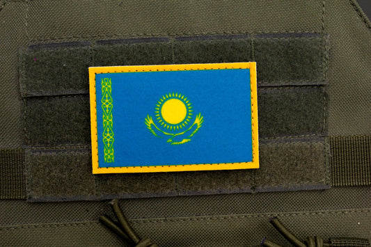 Kazakhstan flag hook and loop patch Қазақстанның туы