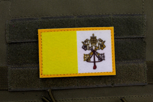 Vatican flag hook and loop patch catholic flag