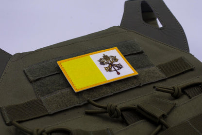 Vatican flag hook and loop patch catholic flag